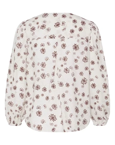 Fransa - FRKalia Bluse 1 - Whisper White With Red